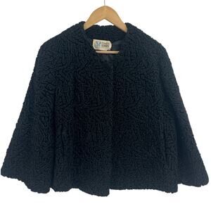 Franklin Simon Vintage 60s Persian Lamb Black Swing Coat M/L Vintage Fur
